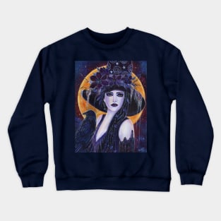 Solania Halloween witch by Renee Lavoie Crewneck Sweatshirt